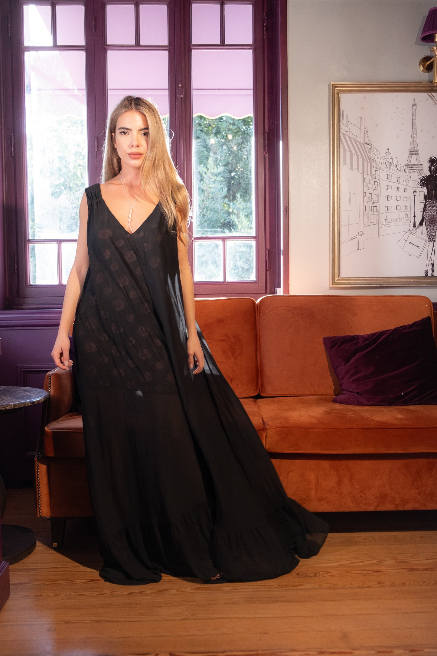ROSSOIR CHIFFON DRESS