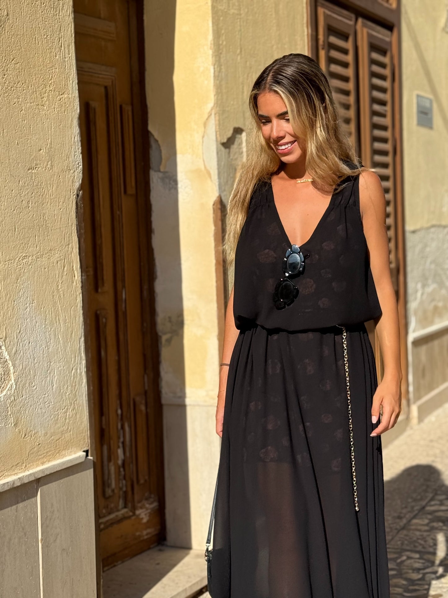 ROSSOIR CHIFFON DRESS