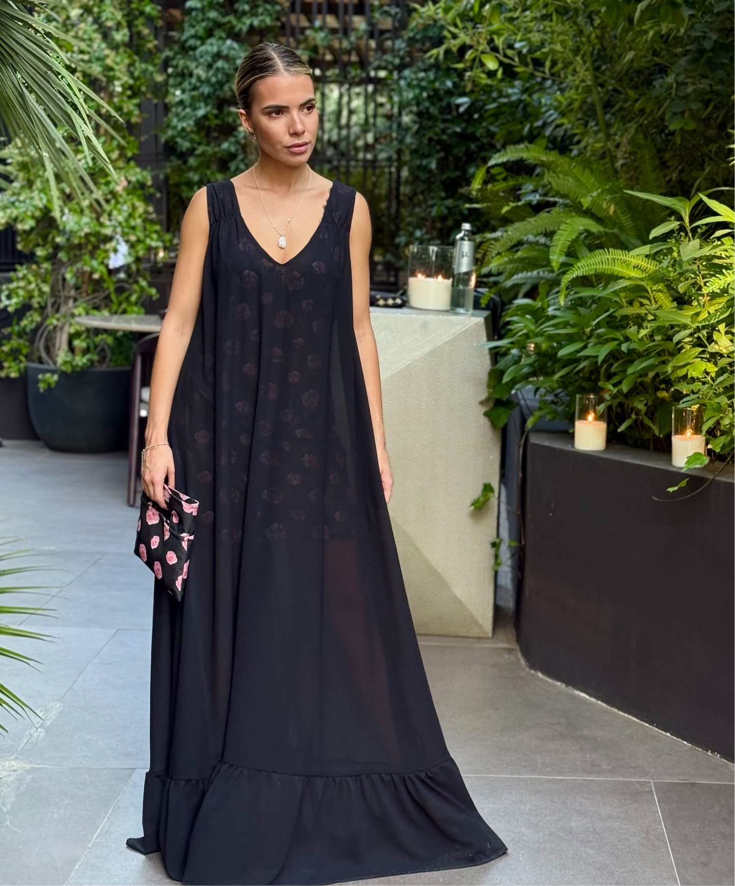 ROSSOIR CHIFFON DRESS