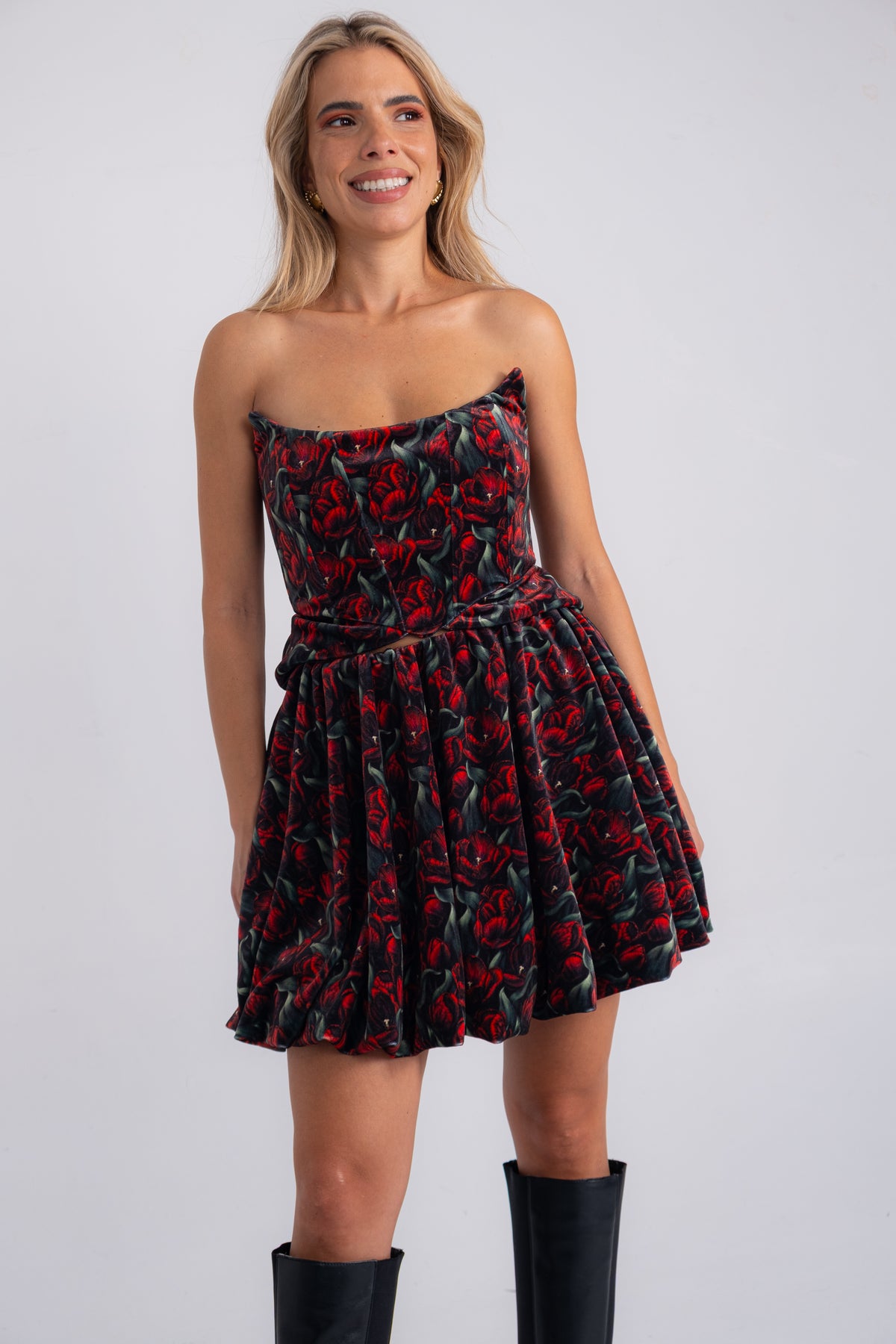 TULIP VELVET BALLOON SKIRT
