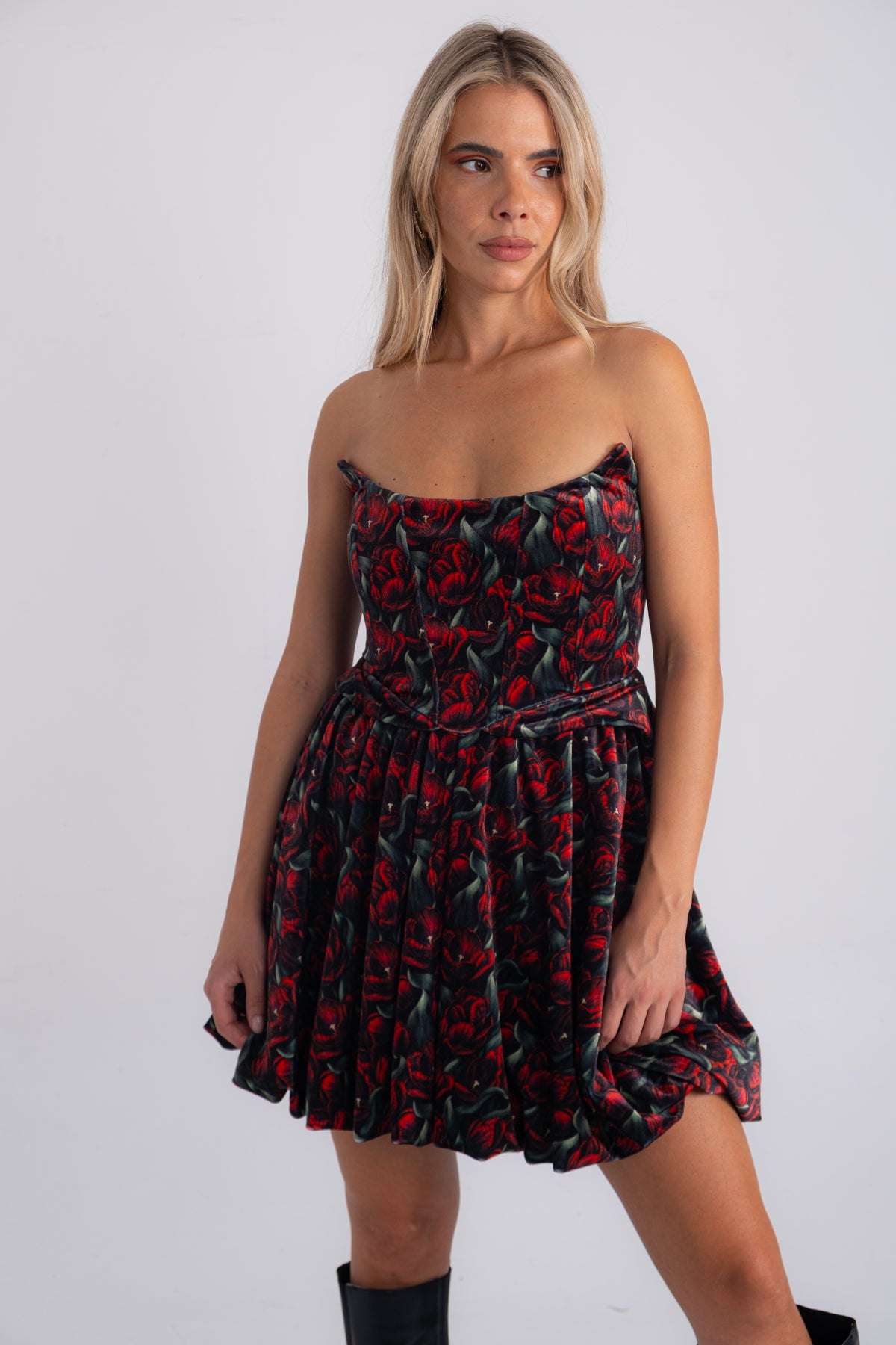 TULIP VELVET BALLOON SKIRT