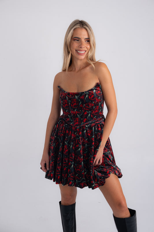 TULIP VELVET BALLOON SKIRT