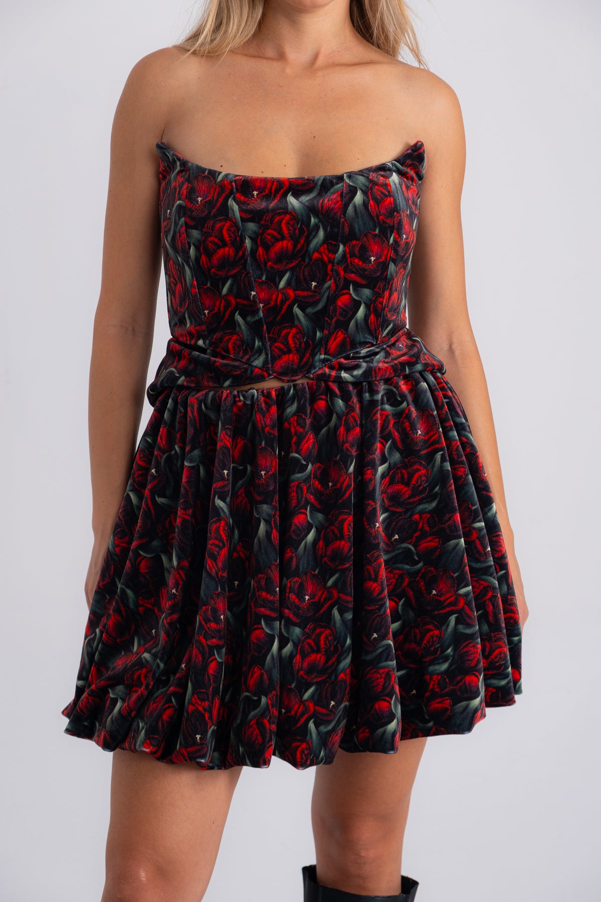 TULIP VELVET BALLOON SKIRT
