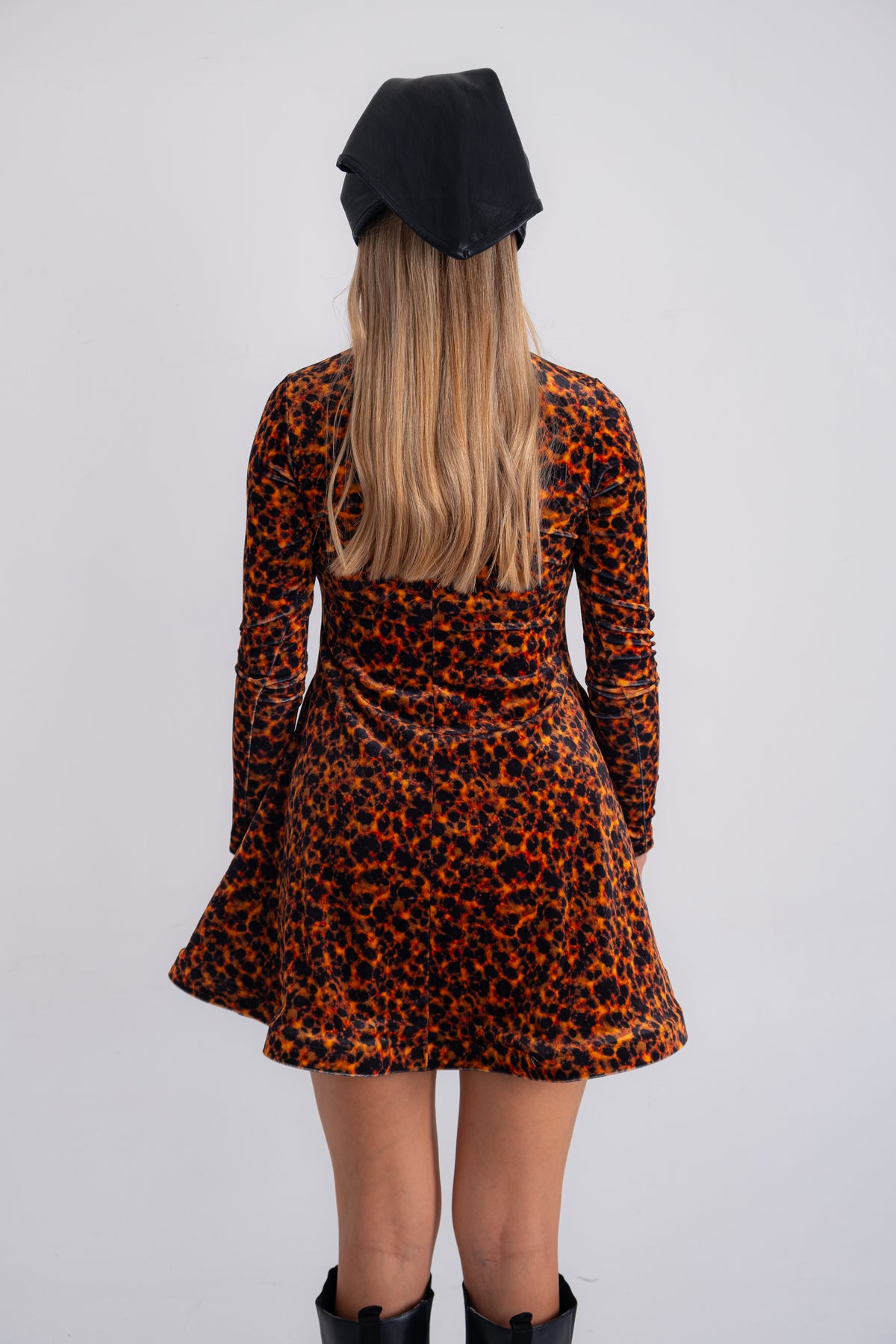 TORTOISE VELVET DRESS