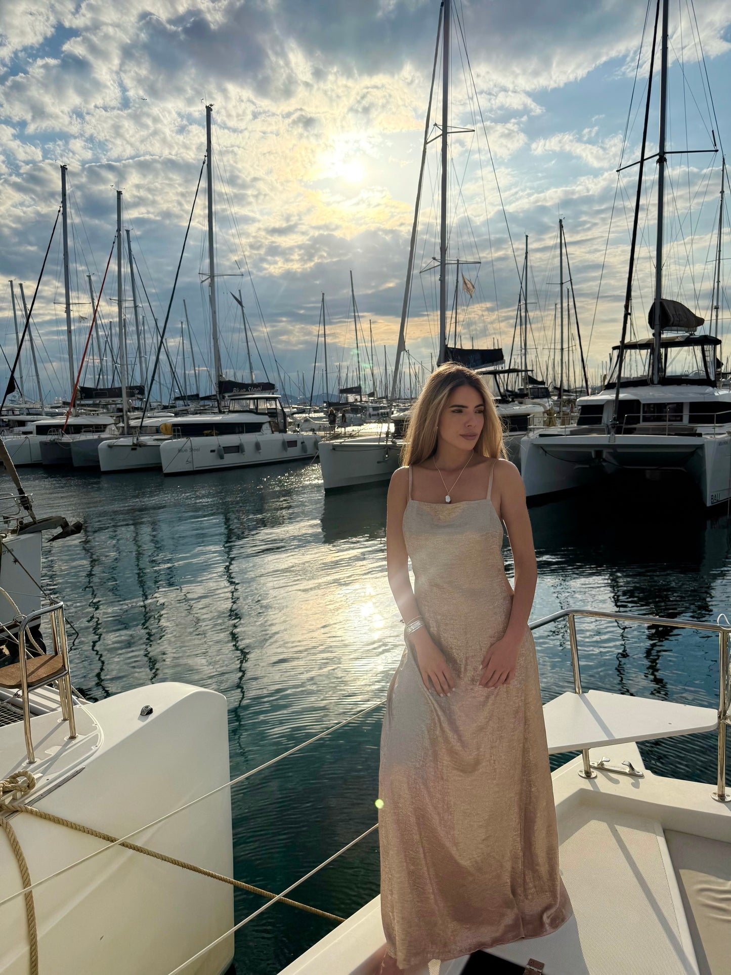 ROSEGOLD BACKLESS DRESS