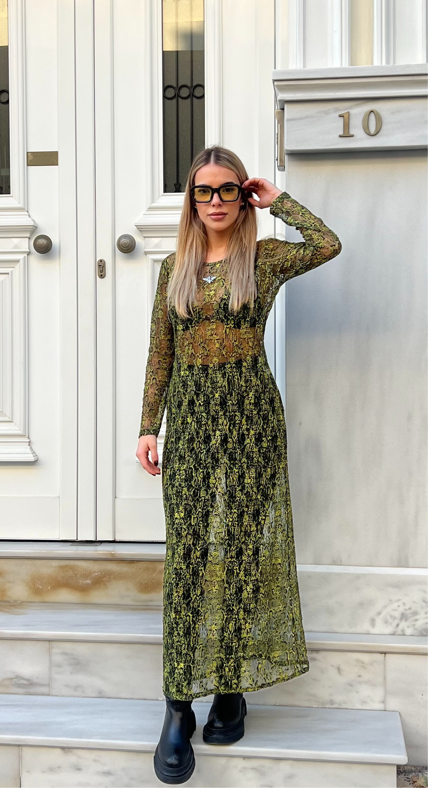 SNAKE LACE DRESS